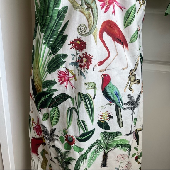 Vilagallo Jungle Tropical Print Sleeveless Dress White US Sz 4 - Picture 5 of 16